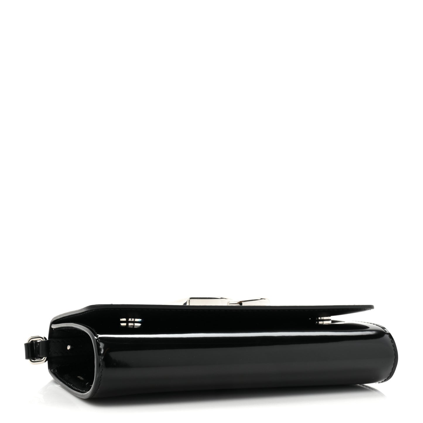 Patent Calfskin Clutch Black
