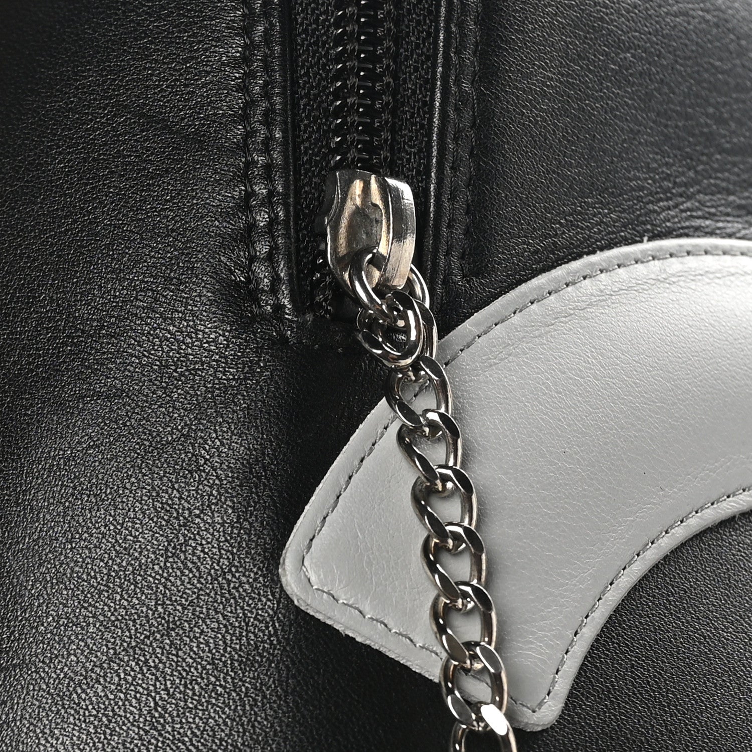Chanel Calfskin Quilted Jumbo Cambon Bowler Black Grey 11 of 13