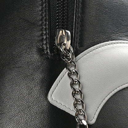 Chanel Calfskin Quilted Jumbo Cambon Bowler Black Grey 11 of 13