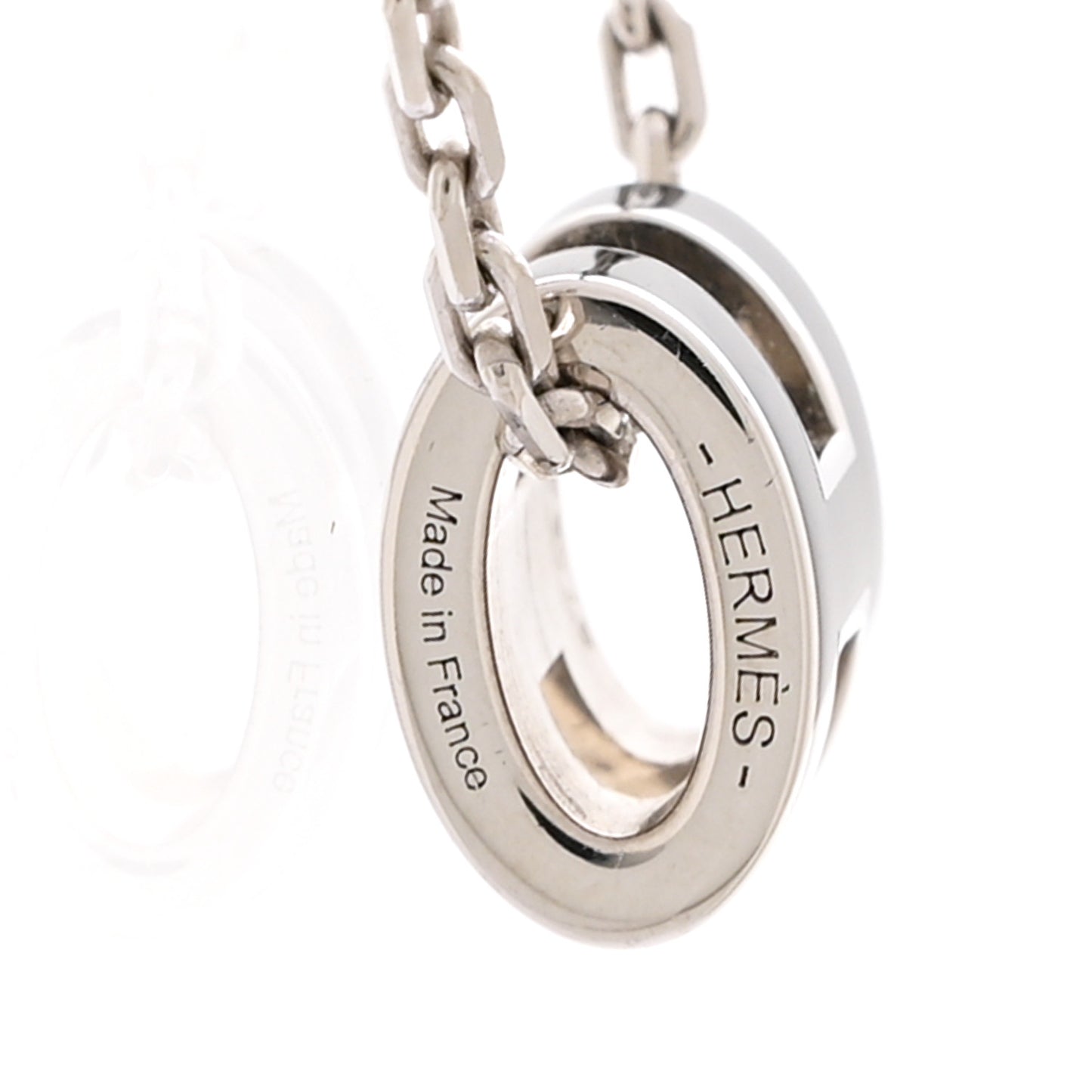 Lacquered Palladium Mini Pop H Pendant Necklace Black
