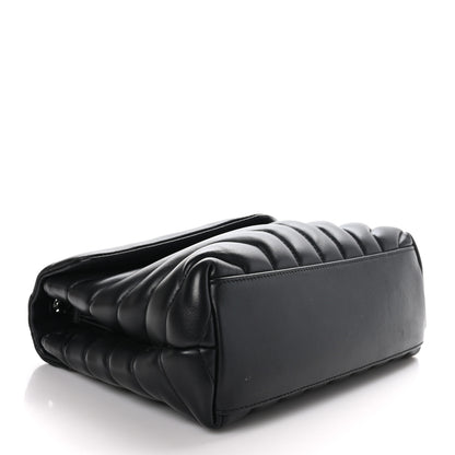 Saint Laurent Calfskin Y Quilted Monogram Monochrome Small Loulou Chain Satchel Black 4 of 13