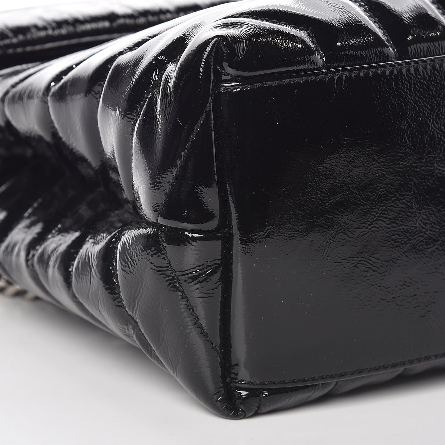 Patent Y Quilted Monogram Medium Loulou Chain Satchel Black