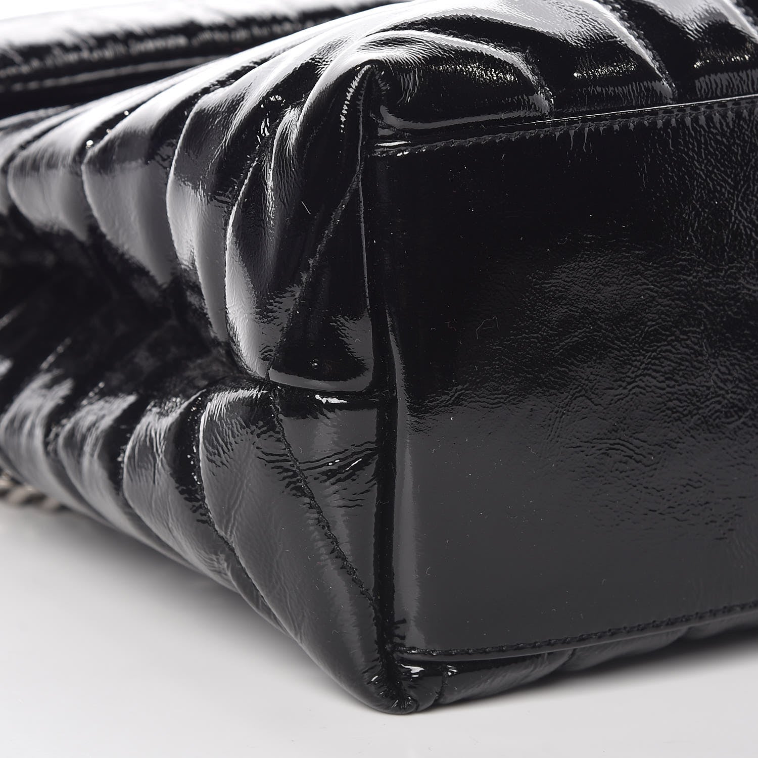 Saint Laurent Patent Y Quilted Monogram Medium Loulou Chain Satchel Black 8 of 9