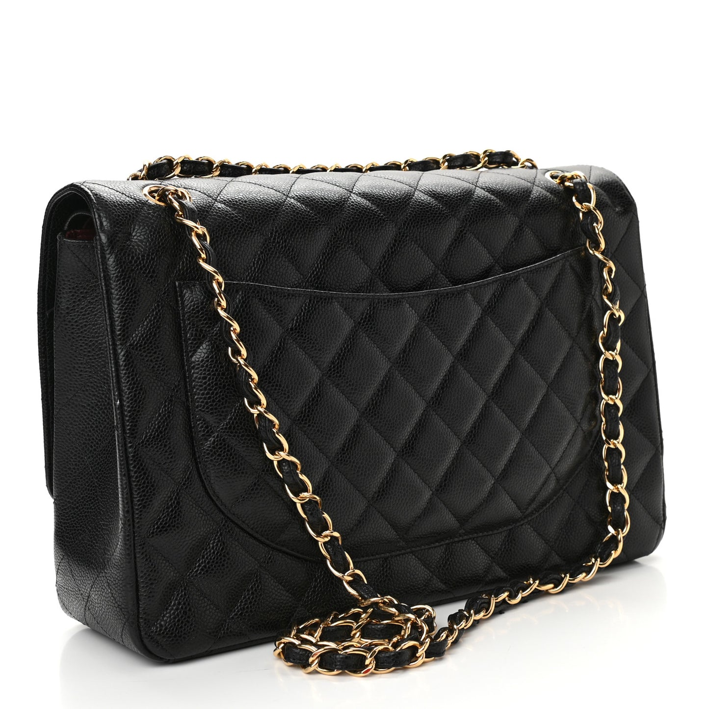 Caviar Quilted Maxi Double Flap Black