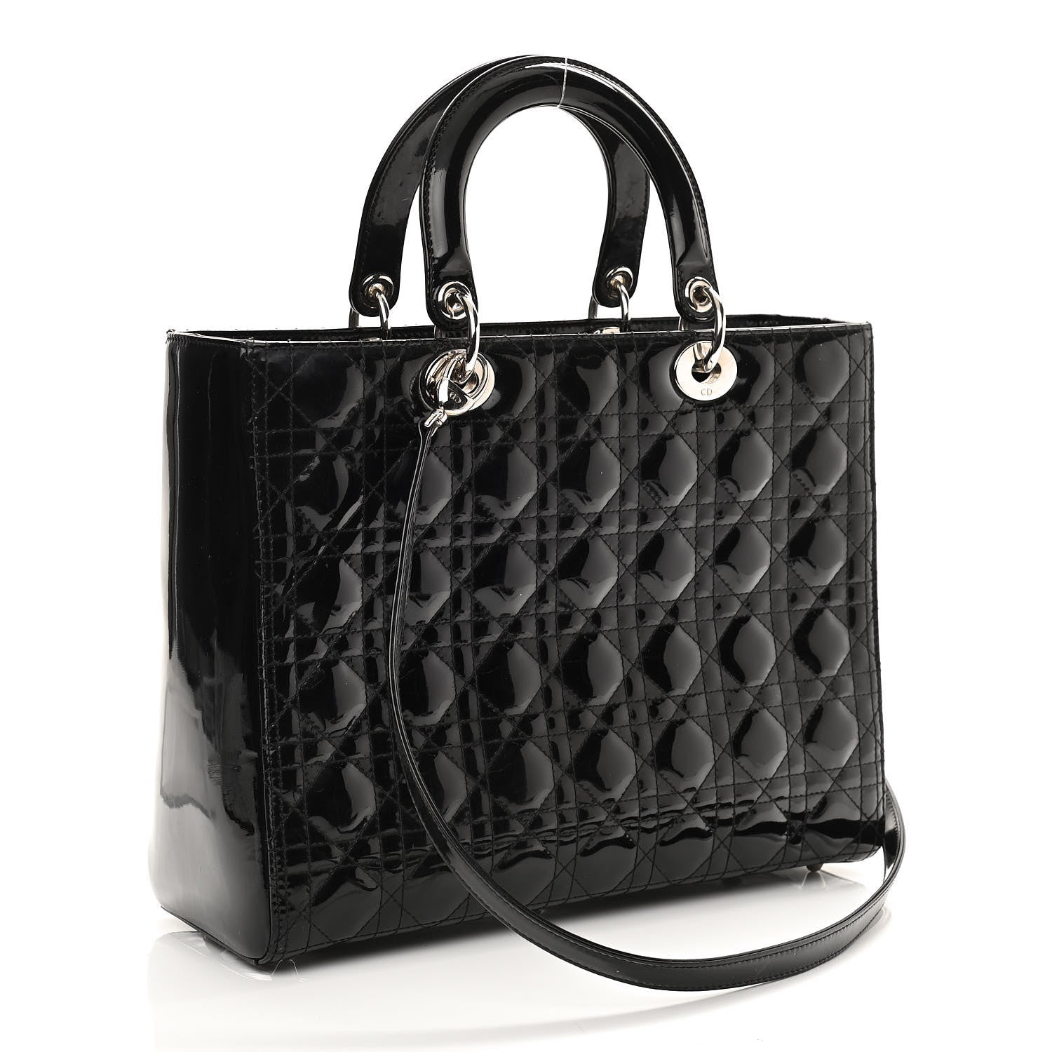 Christian Dior Patent Cannage Large Lady Dior Black 3 of 10
