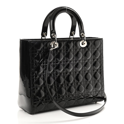 Christian Dior Patent Cannage Large Lady Dior Black 3 of 10