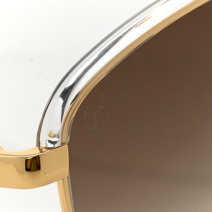 Louis Vuitton Jet Set Aviator Sunglasses Z0857U Gold 7 of 8