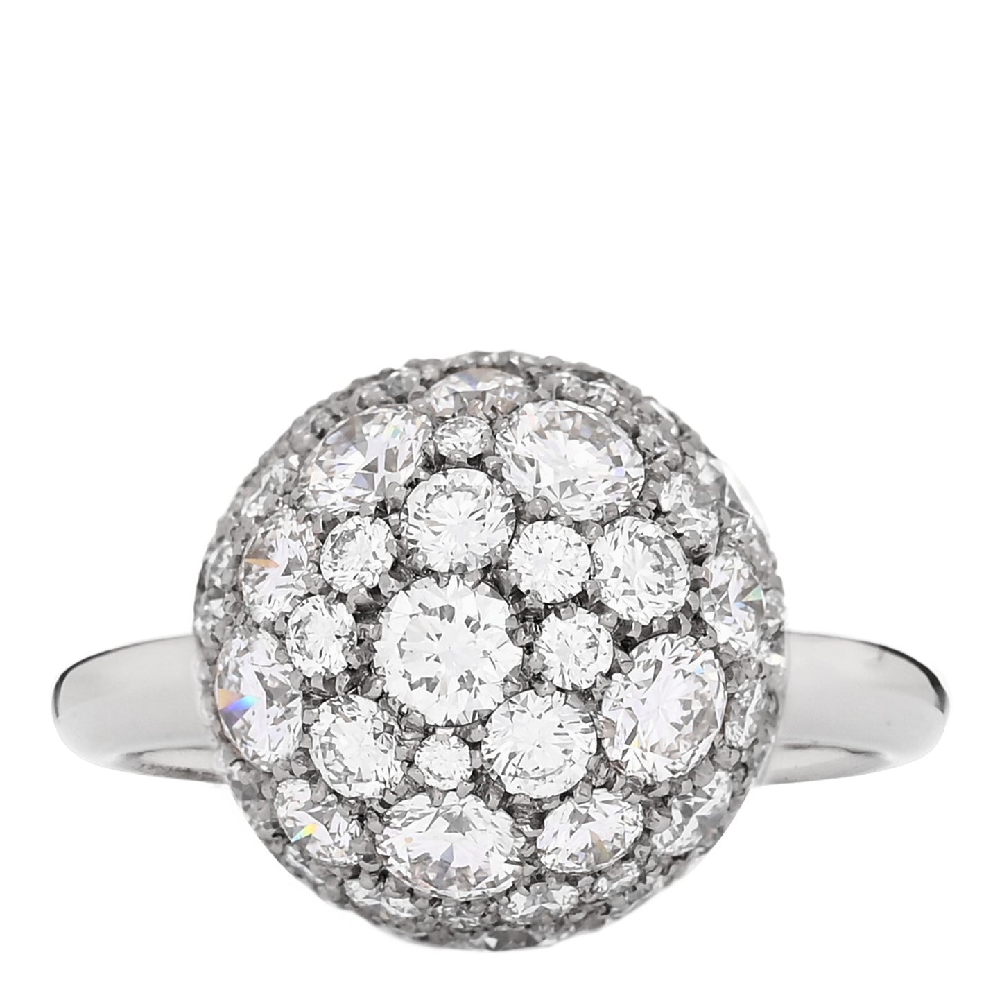 18K White Gold Diamond 12mm HardWear Ball Ring 52 6