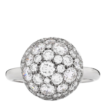 Tiffany 18K White Gold Diamond 12mm HardWear Ball Ring 52 6 1 of 6