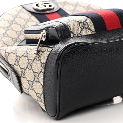 Gucci GG Supreme Monogram Textured Dollar Calfskin Web Small Ophidia Day Backpack Beige Blue Black 8 of 9