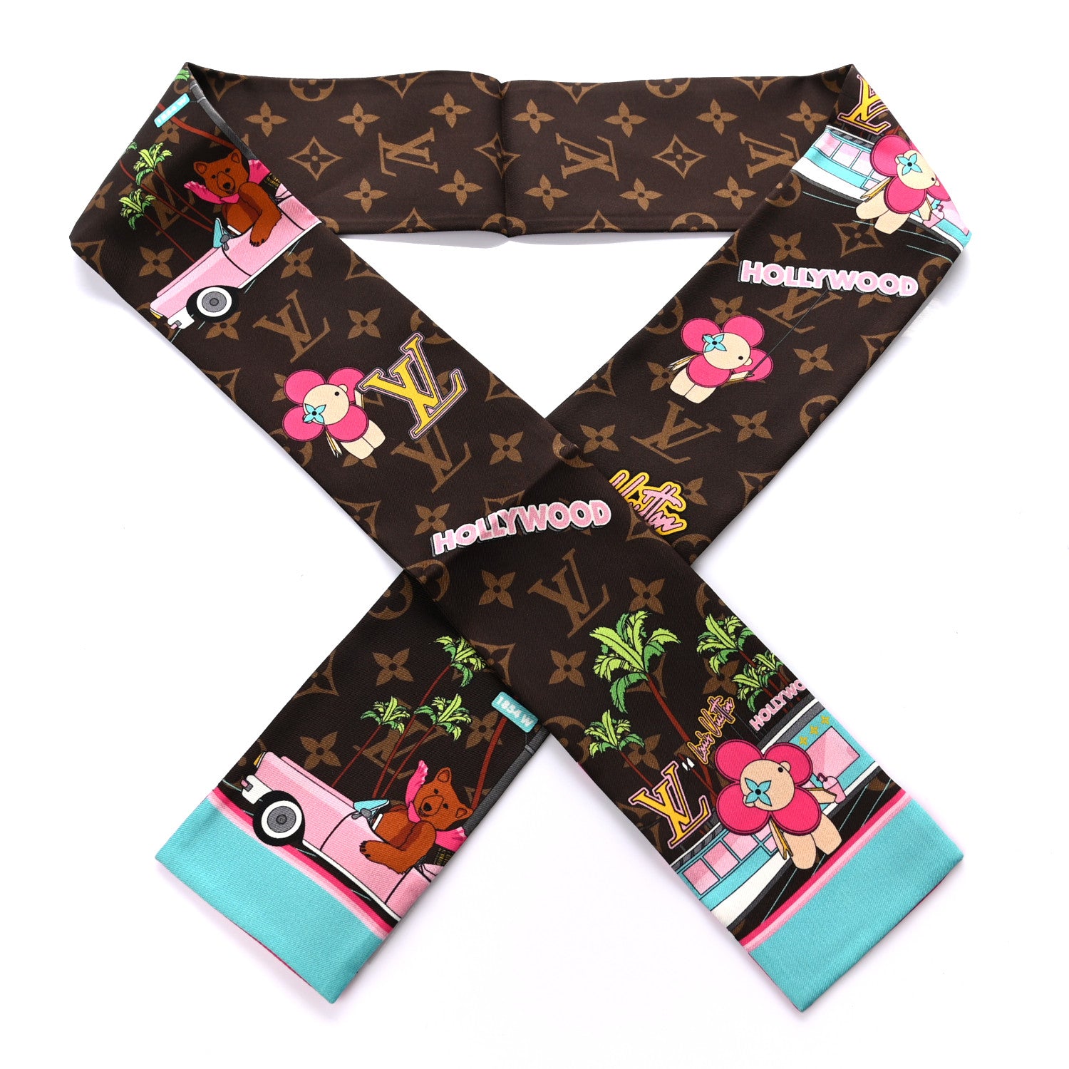 Louis Vuitton Silk Monogram 2021 Hollywood Christmas Animation Bandeau Marron 1 of 3