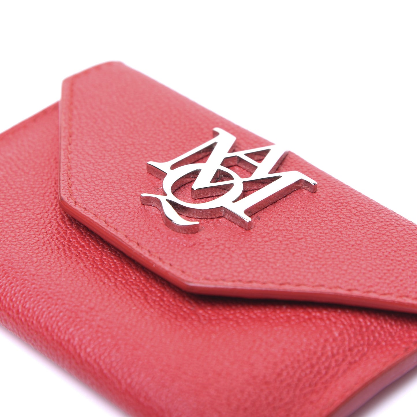 Calfskin Insignia Envelope Card Holder Pink