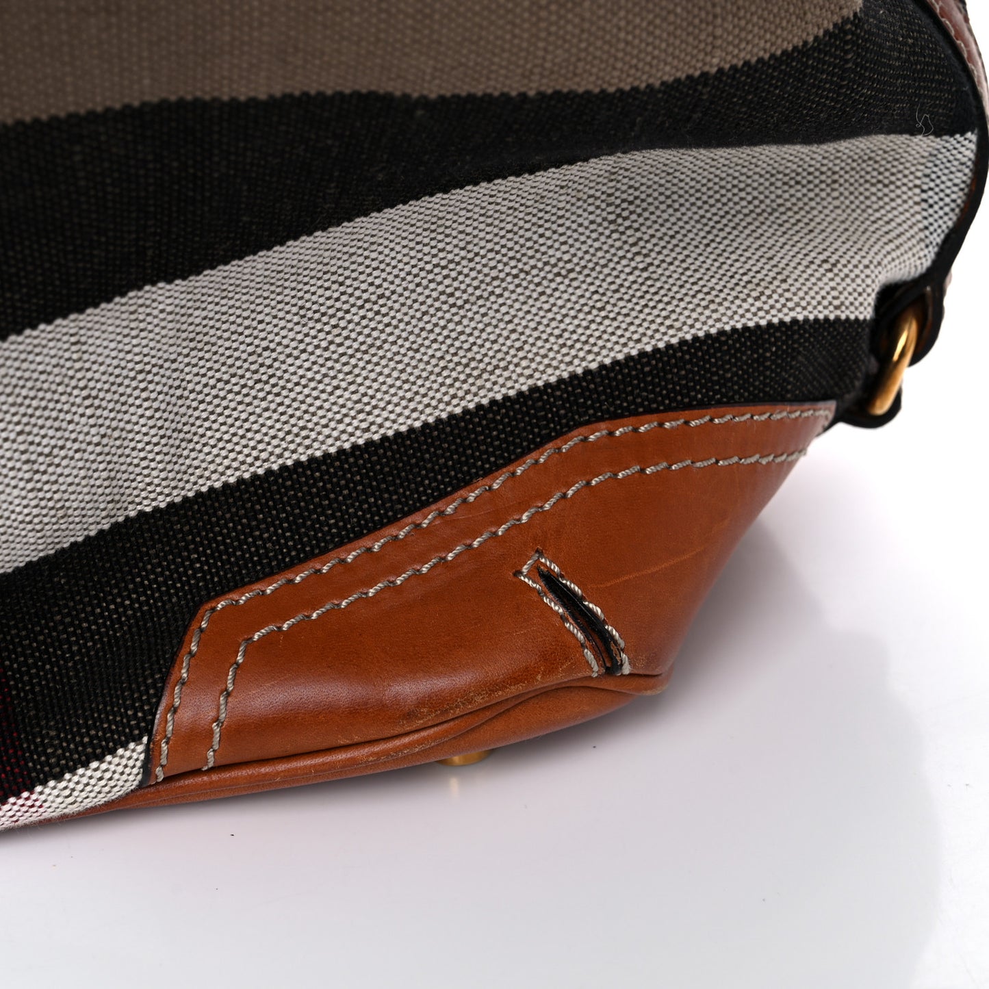 Canvas Mega Check Traveler Tote Dark Tan