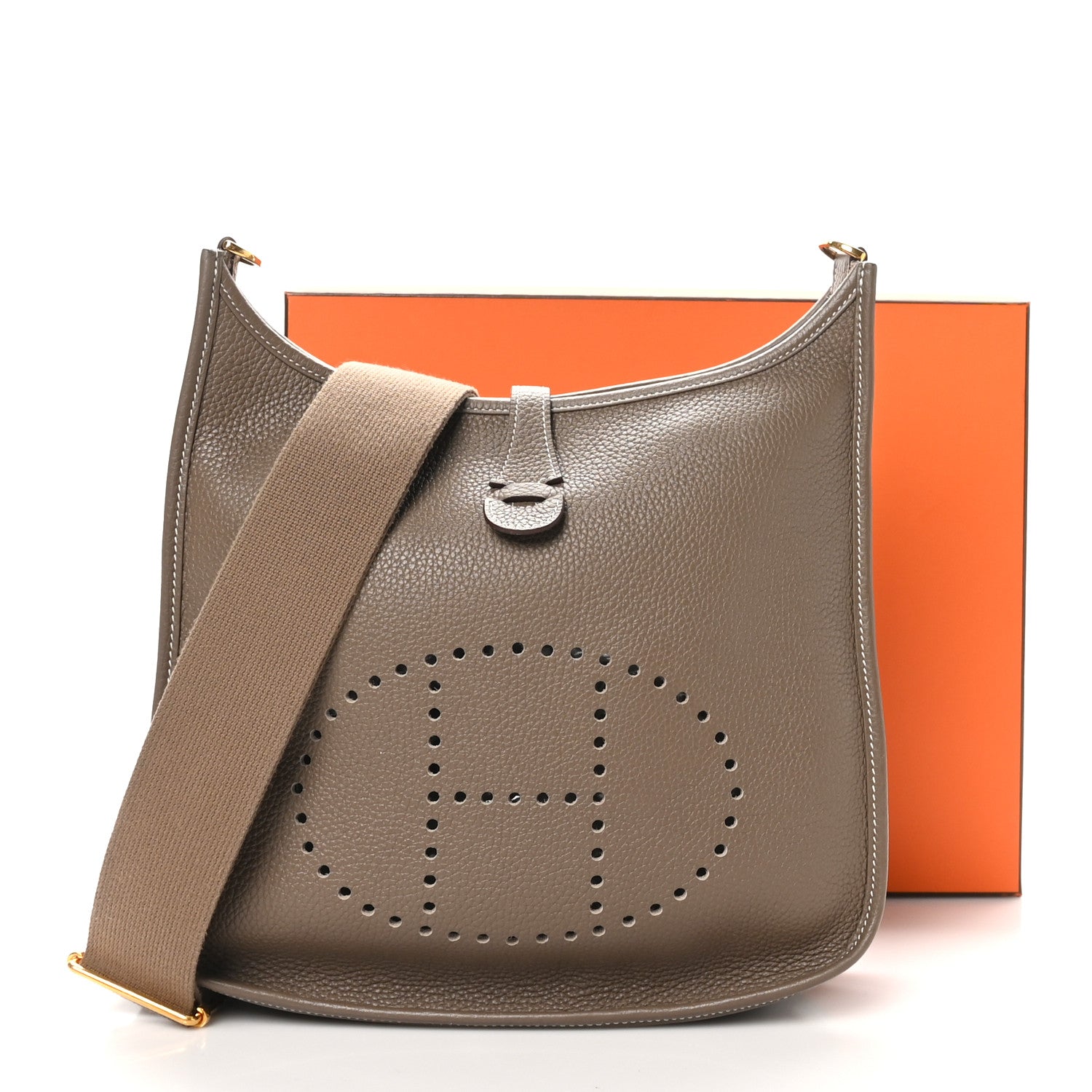 Hermes Taurillon Clemence Evelyne III PM Etoupe 11 of 11