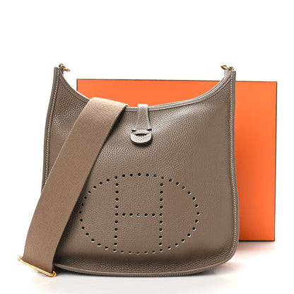 Hermes Taurillon Clemence Evelyne III PM Etoupe 11 of 11
