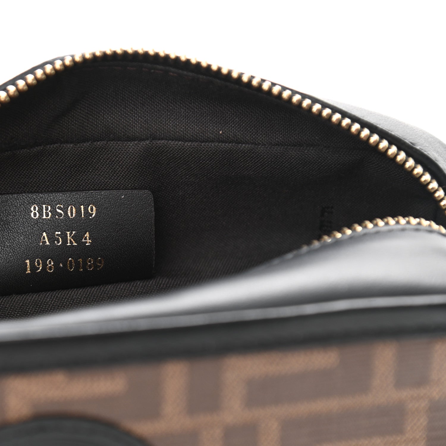 Fendi Glazed Fabric Vitello Century FF 1974 Stamp Patch Mini Camera Case Mogano Panna Black 7 of 11