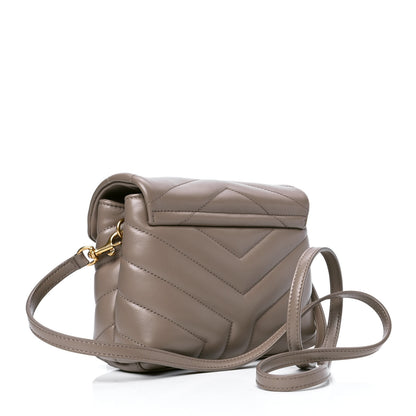 Saint Laurent Calfskin Y Quilted Monogram Toy Loulou Crossbody Bag Dark Beige 2 of 4