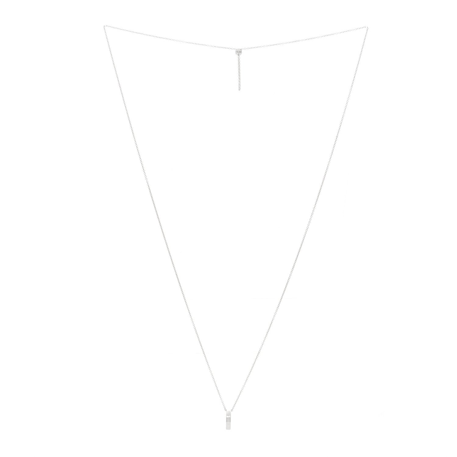 Damiani 18K White Gold Diamond D Side Pendant Necklace 2 of 6