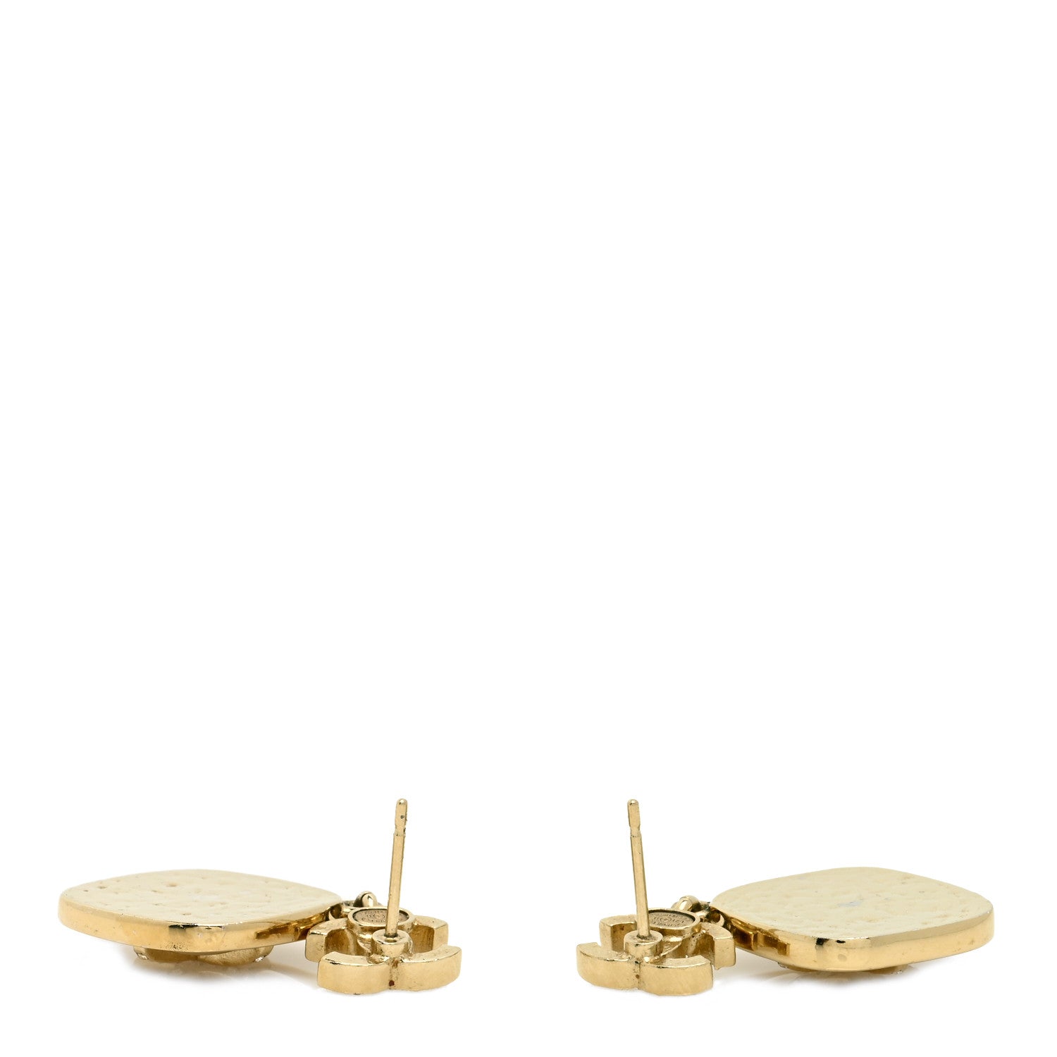 Chanel Crystal CC Drop Earrings Gold 3 of 4