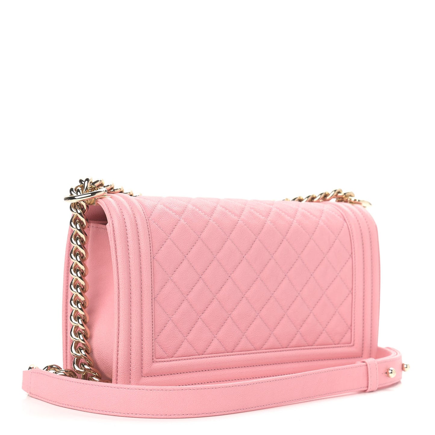 Caviar Quilted Medium Boy Flap Pink