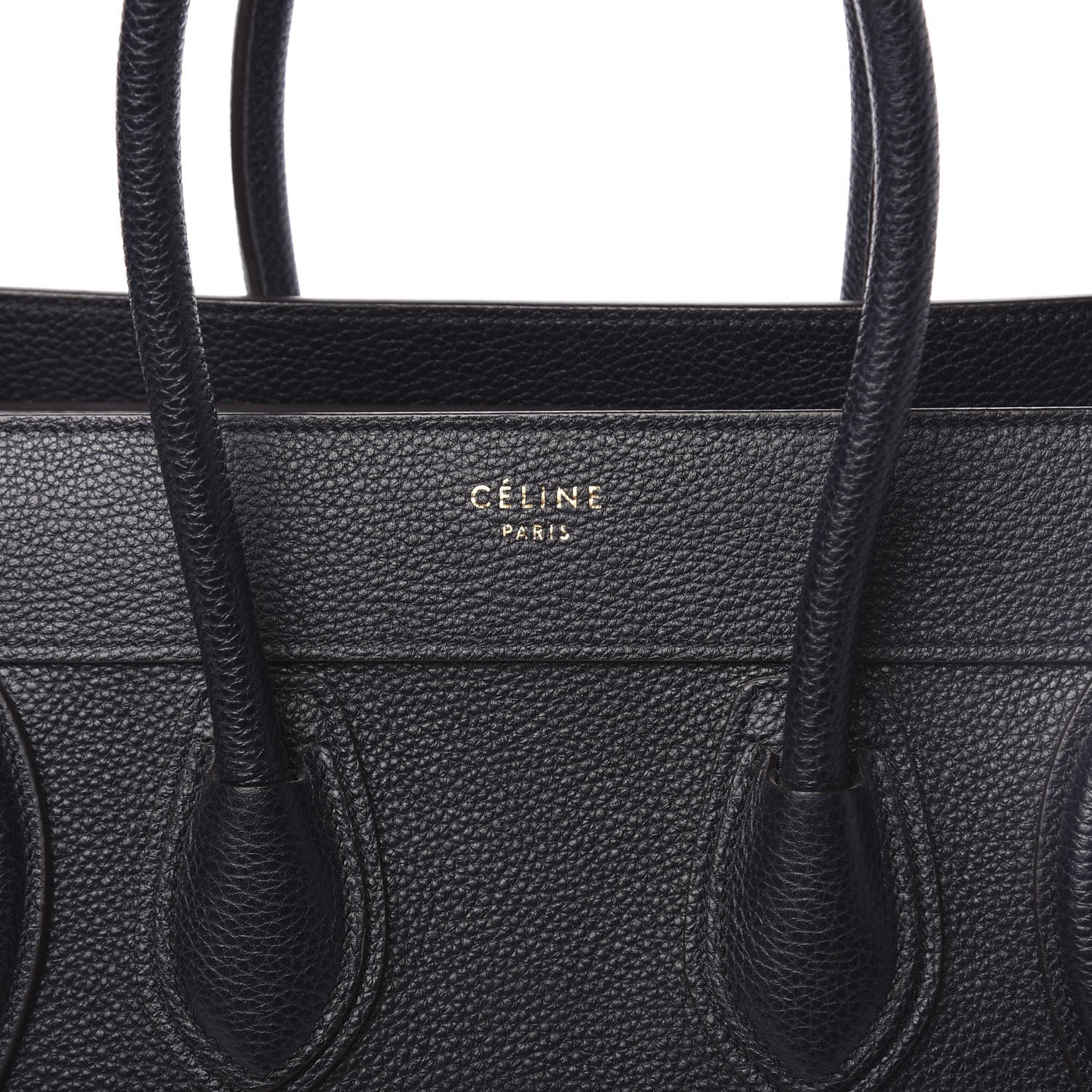 Celine Drummed Calfskin Micro Luggage Midnight 7 of 9
