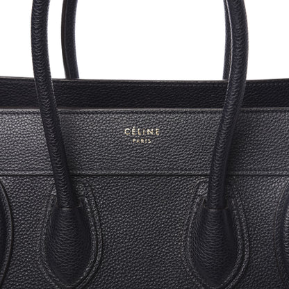 Celine Drummed Calfskin Micro Luggage Midnight 7 of 9
