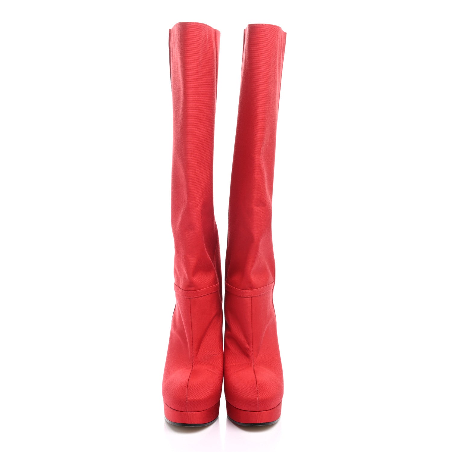 Gucci Twill Larius Knee High Boots 39 Heron Red 2 of 9