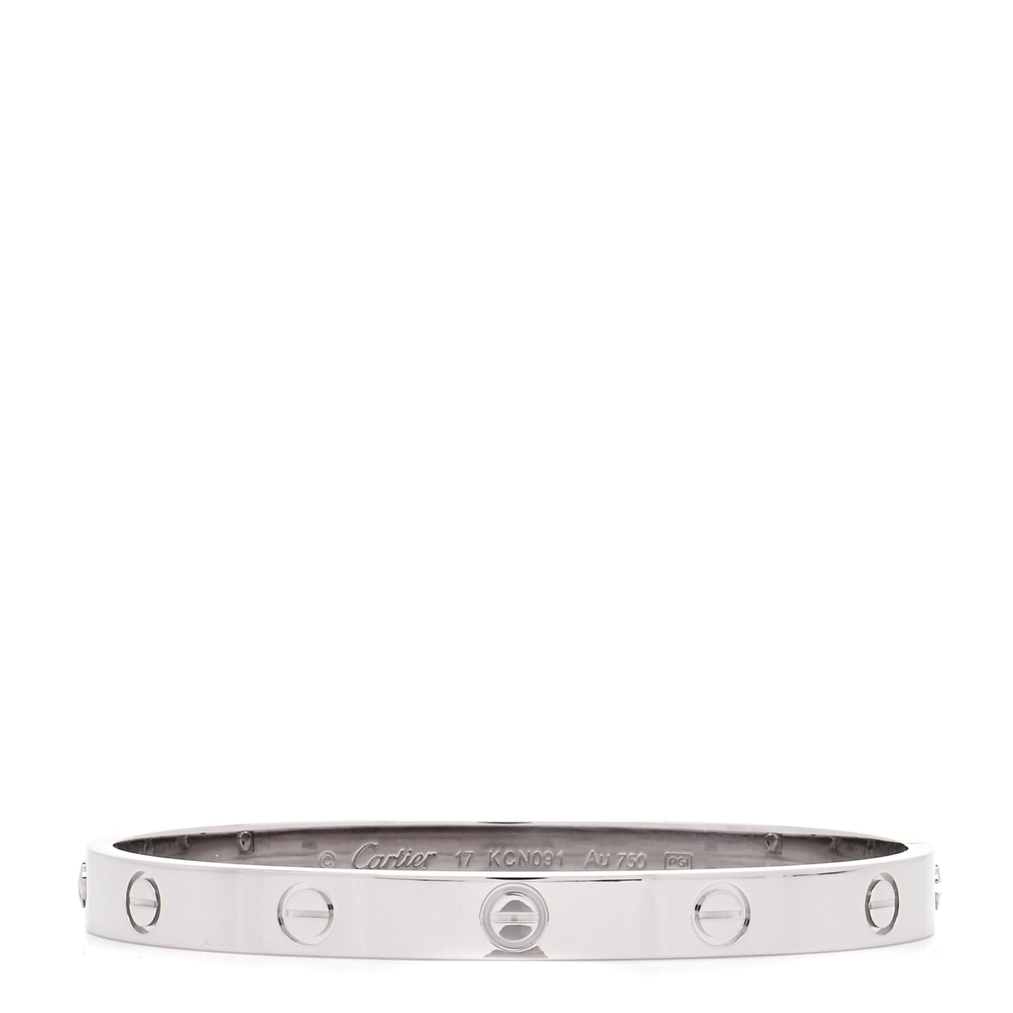 18K White Gold LOVE Bracelet 17