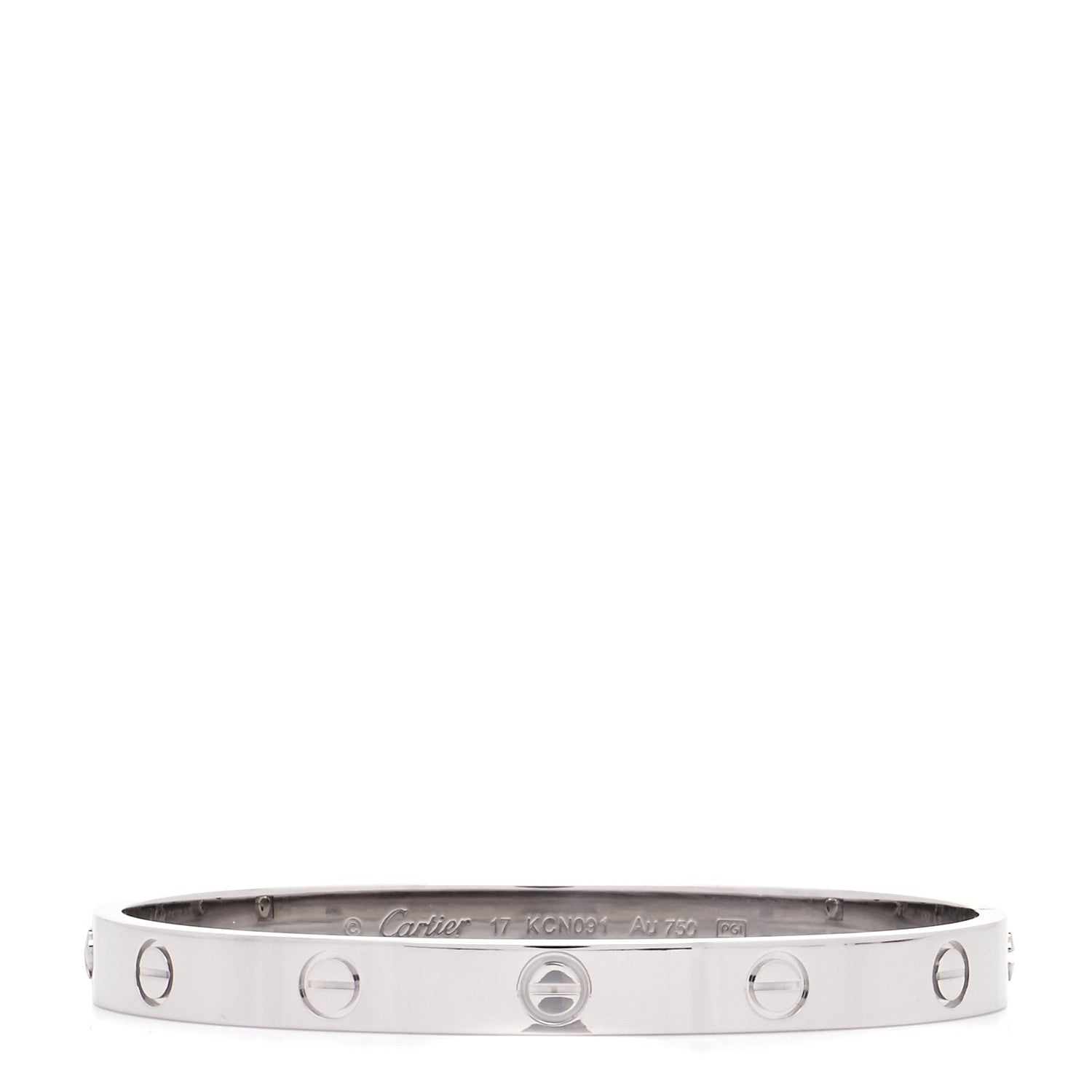 Cartier 18K White Gold LOVE Bracelet 17 1 of 8