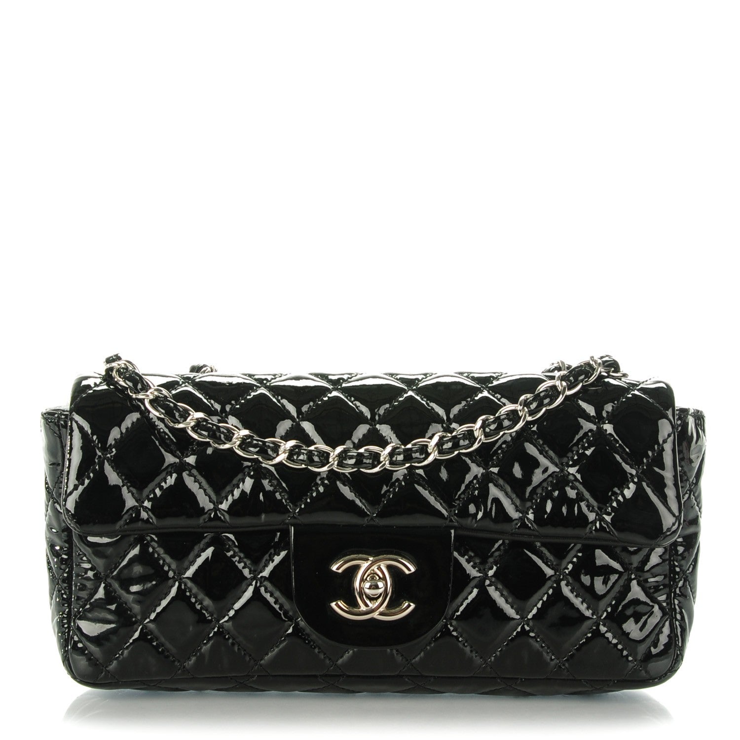 Chanel Patent Quilted East West Flap Black 1 of 8