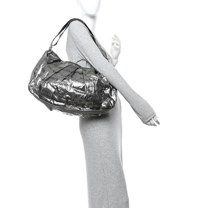 Chanel Metallic Coated Canvas Unlimited Ligne Shoulder Bag Silver 2 of 10