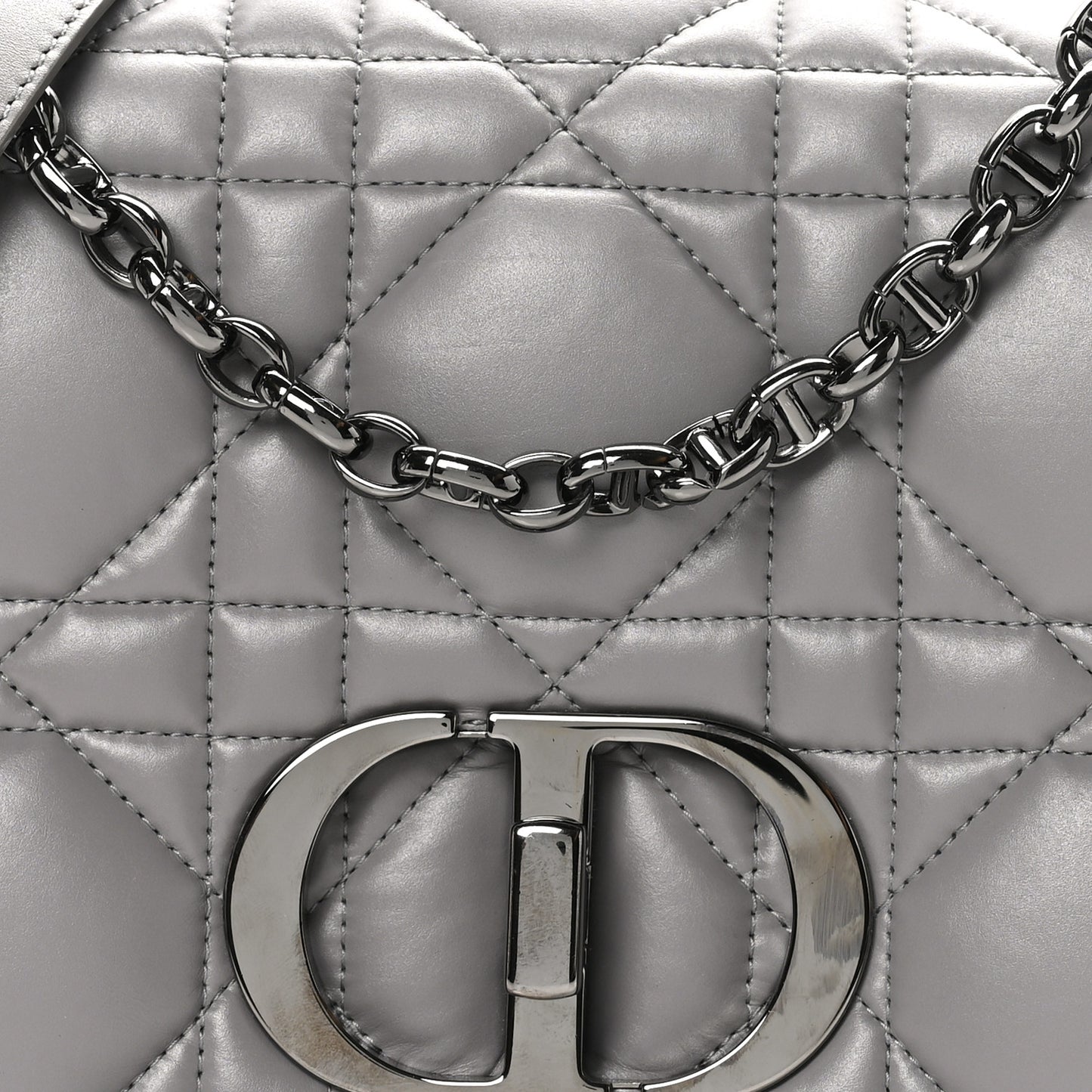 Calfskin Macrocannage Medium Caro Bag Iron Grey