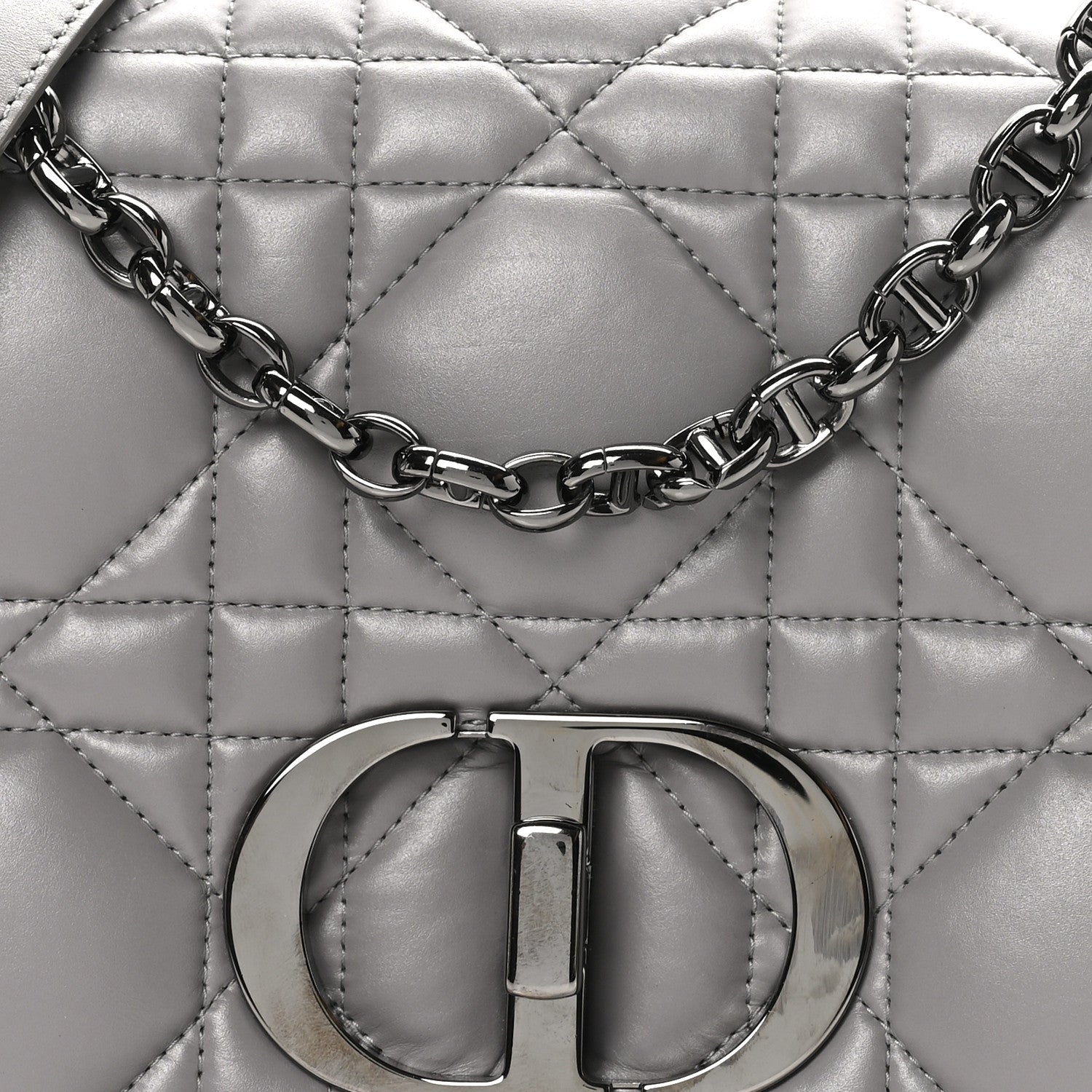 Christian Dior Calfskin Macrocannage Medium Caro Bag Iron Grey 8 of 11