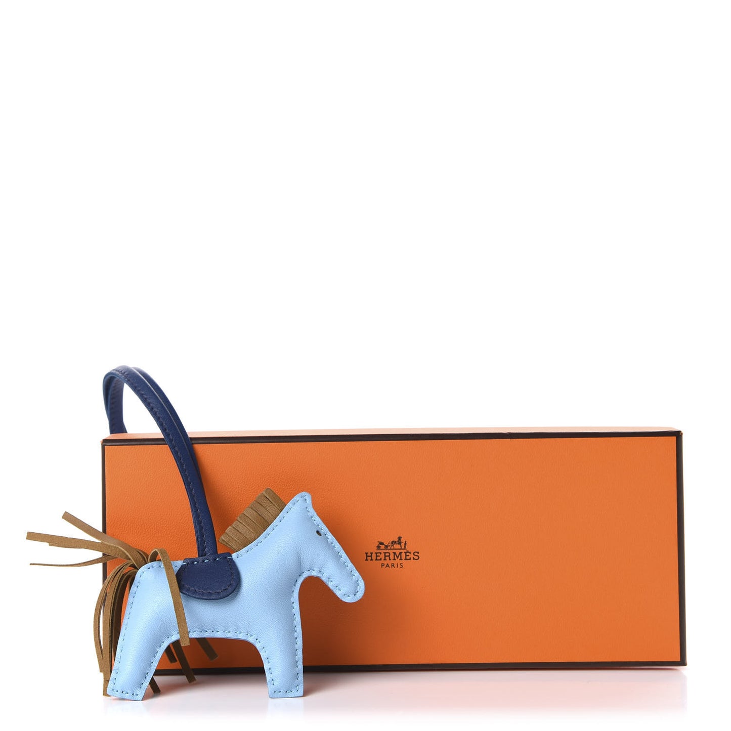 Milo Lambskin Grigri Rodeo Horse Bag Charm PM Celeste Bleu De Malte Kraft