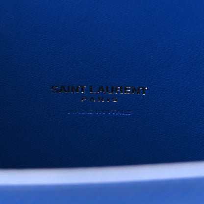 Saint Laurent Calfskin Crocodile Embossed Small Sac De Jour Royal Blue 6 of 12