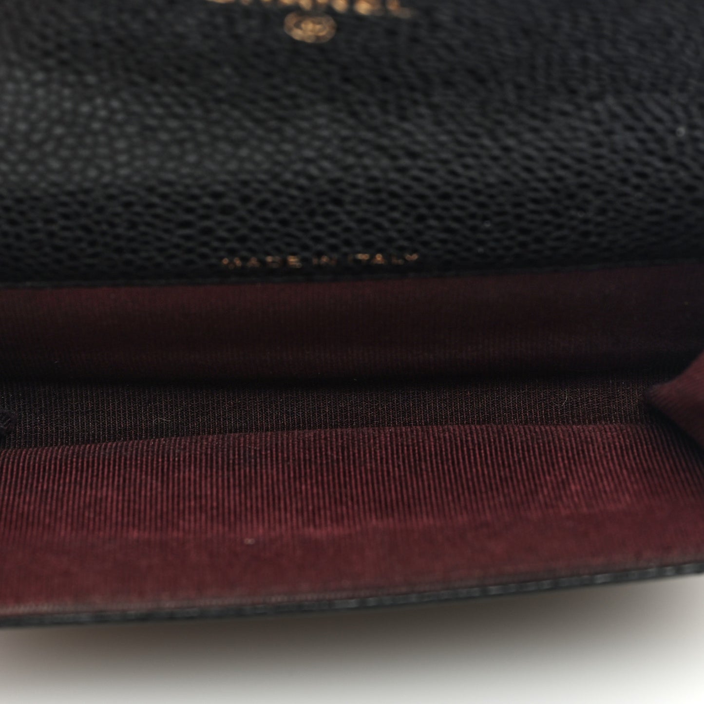 Caviar Quilted Flap Card Holder Wallet Black