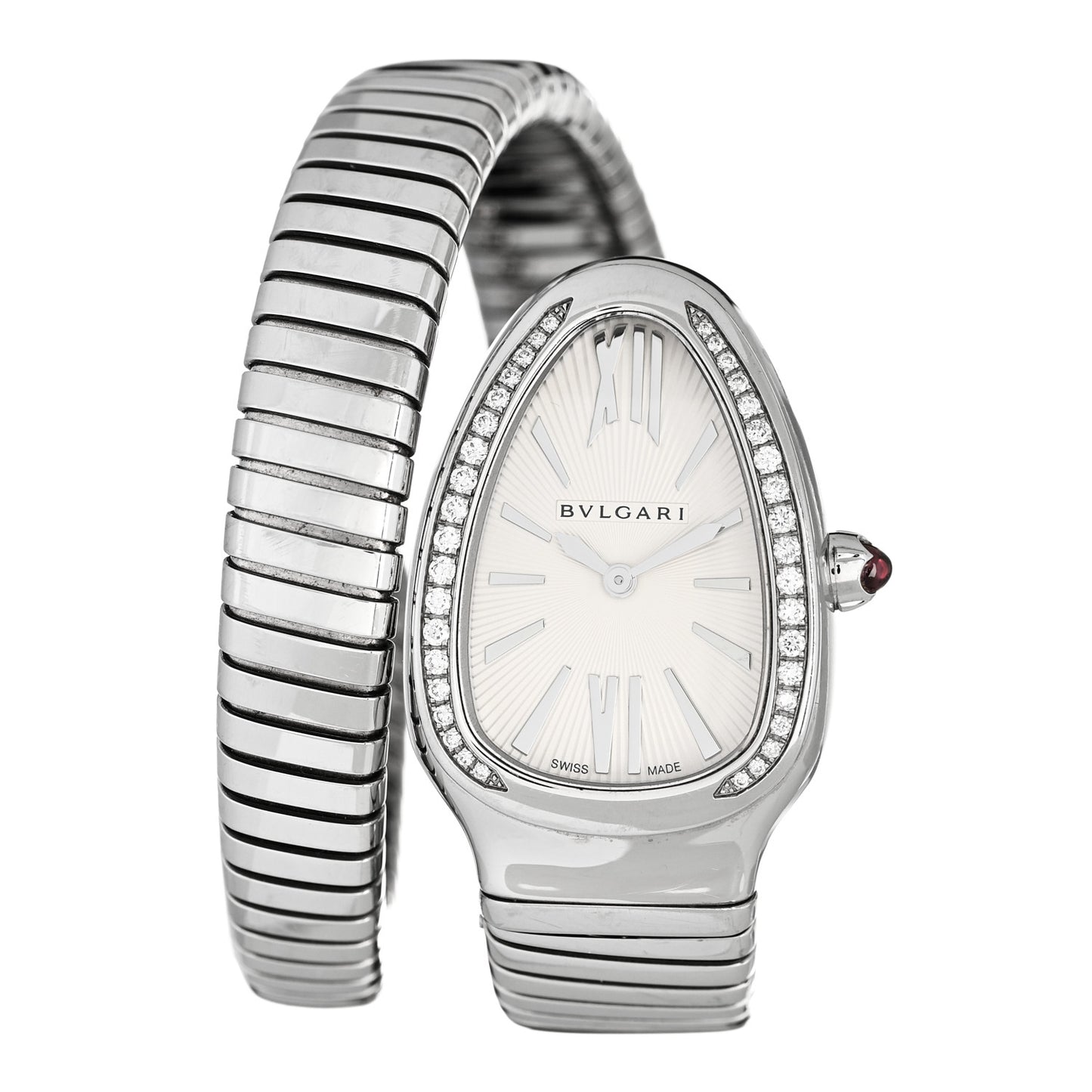 Stainless Steel Diamond Bezel 35mm Serpenti Tubogas Quartz Watch