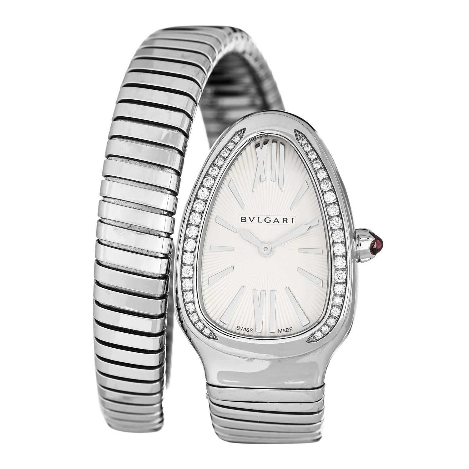 Bulgari Stainless Steel Diamond Bezel 35mm Serpenti Tubogas Quartz Watch 1 of 4
