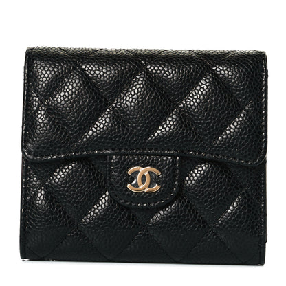 Chanel Caviar Quilted Compact Flap Wallet Black 1 of 8