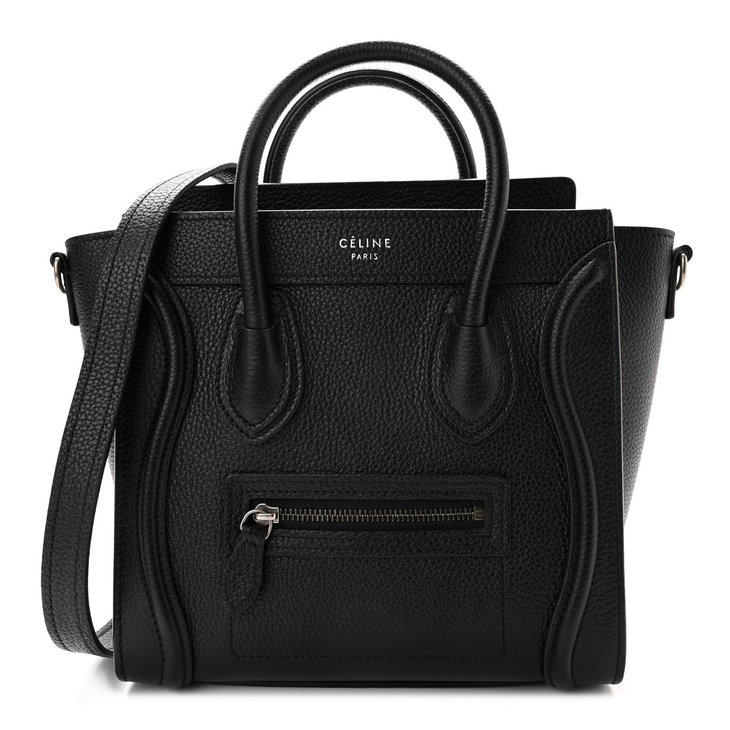 Drummed Calfskin Nano Luggage Black