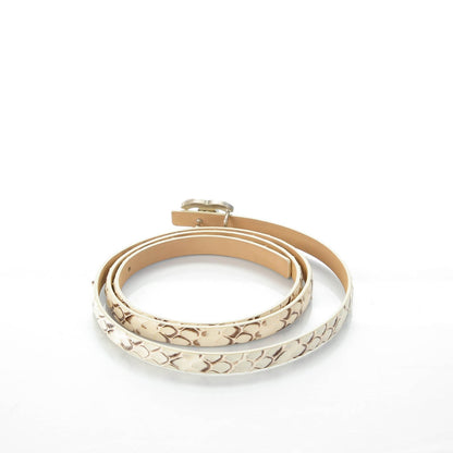 Chanel Python CC Logo Skinny Belt 90 36 White 3 of 7