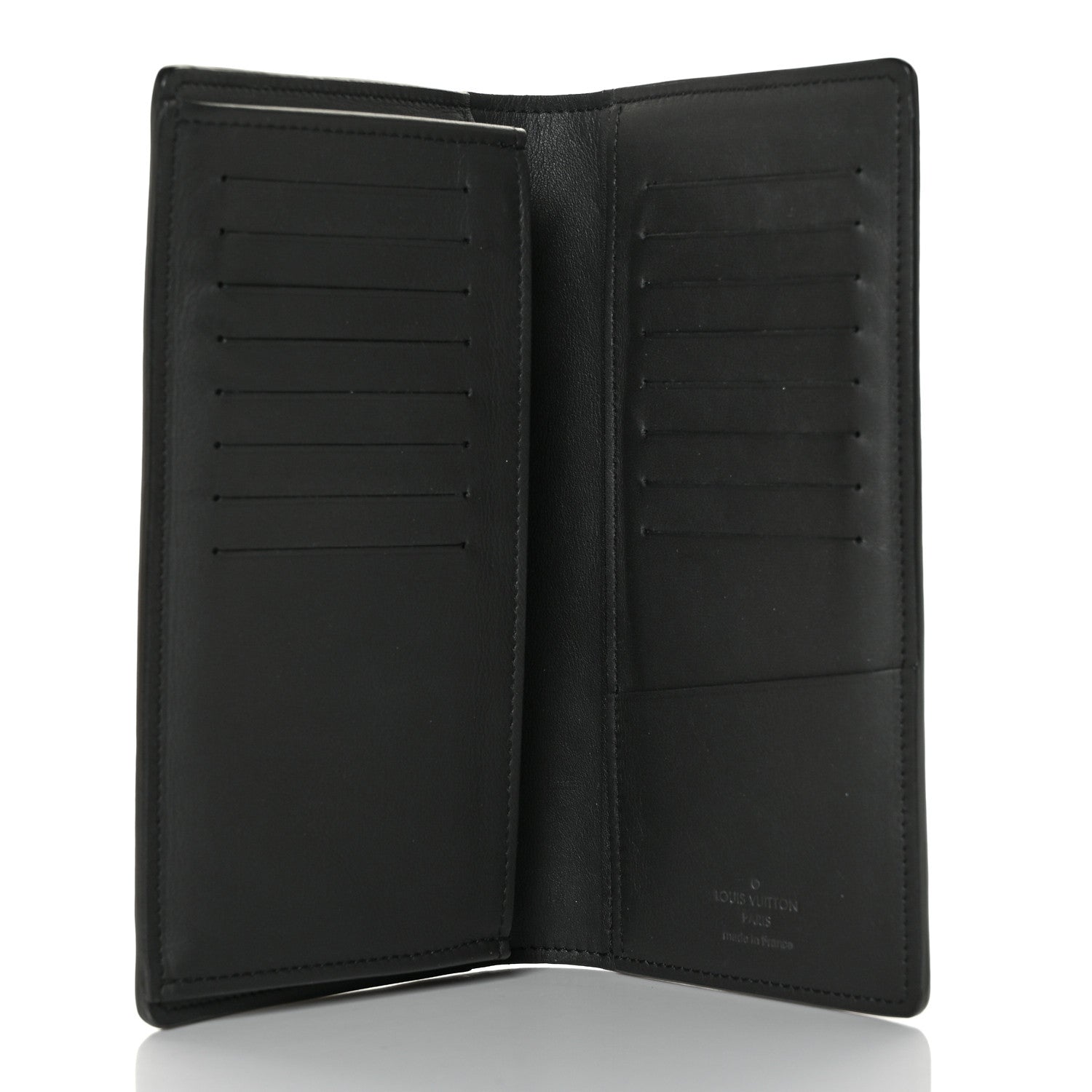 Louis Vuitton Calfskin Monogram Shadow Brazza Wallet Black 5 of 10