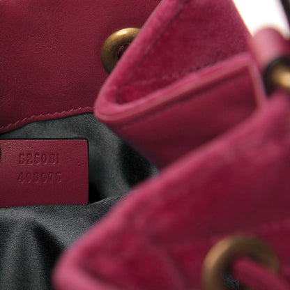 Gucci Velvet Matelasse GG Marmont Bucket Bag Light Raspberry Rose 9 of 10