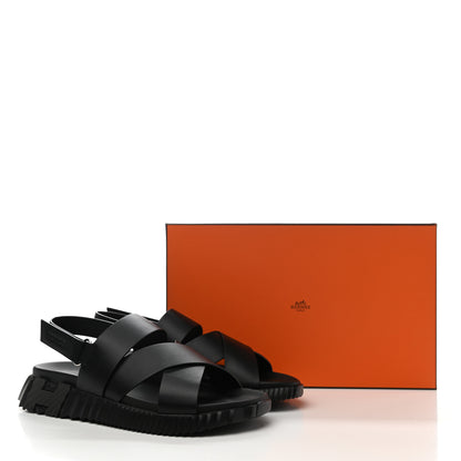 Hermes Calfskin Goatskin Mens Electric Sandals 43 Black 9 of 9