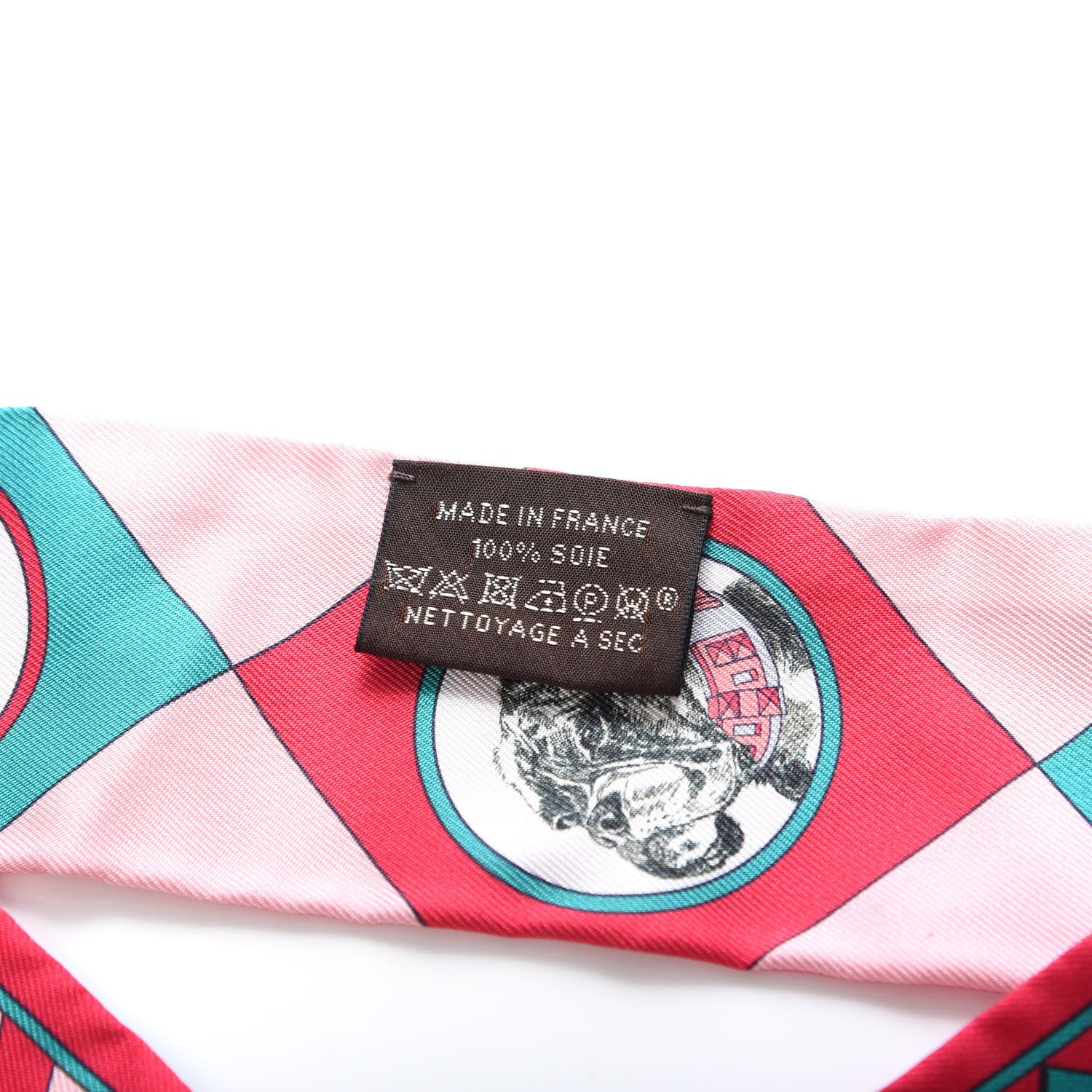 Hermes Silk Colliers Et Chiens Twilly Framboise Vert Rose 2 of 3