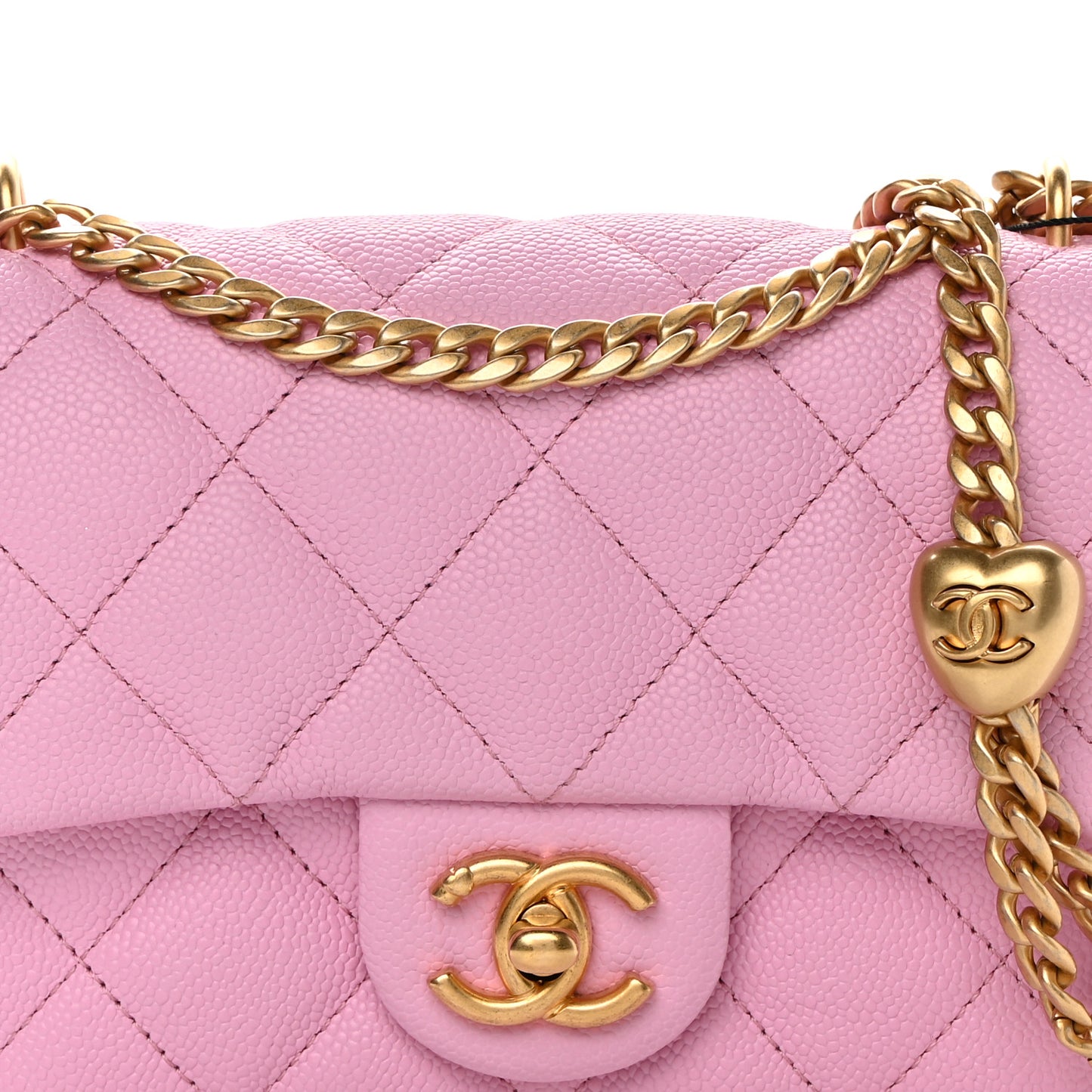 Caviar Quilted Mini Rectangular Sweetheart Flap Lilac