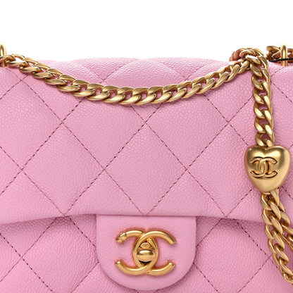 Chanel Caviar Quilted Mini Rectangular Sweetheart Flap Lilac 8 of 11