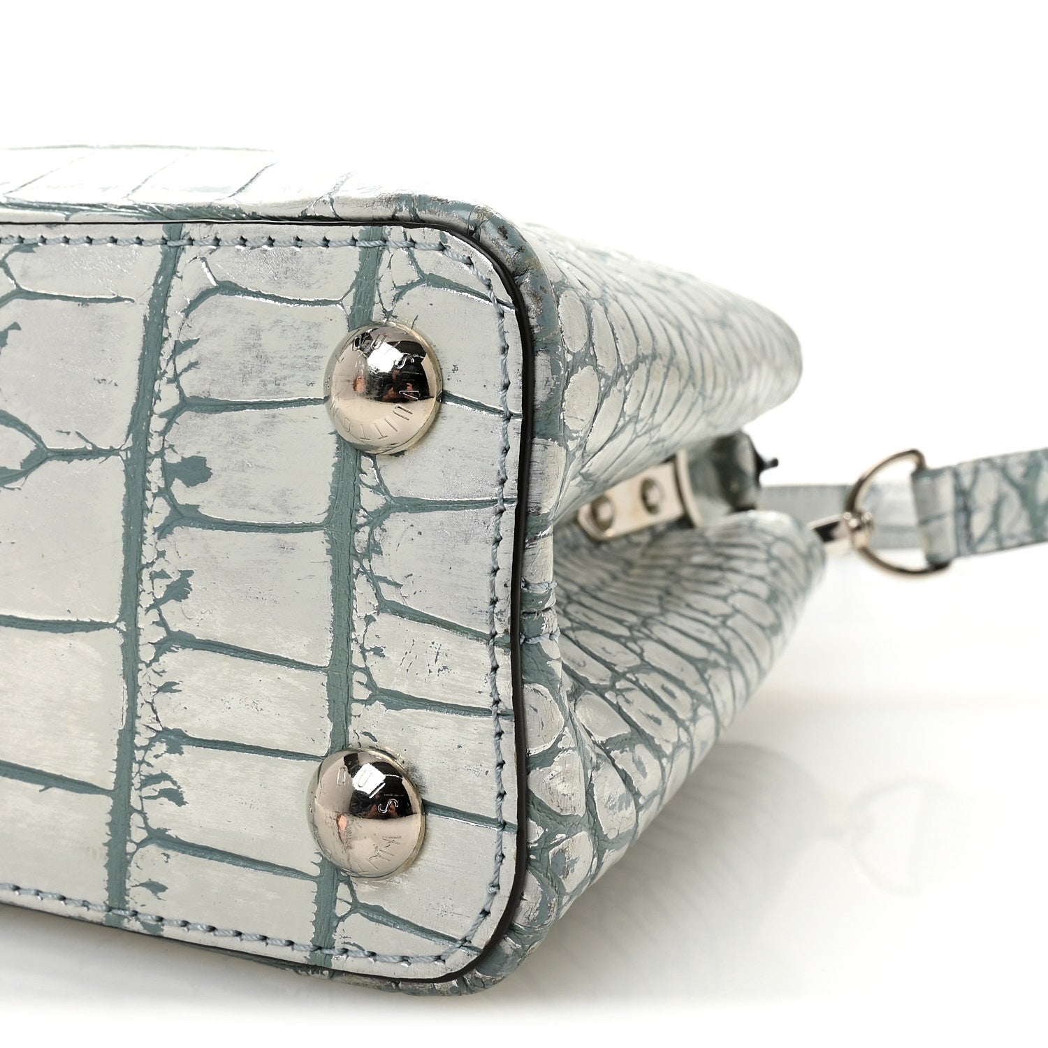 Louis Vuitton Alligator Capucines BB Blue Silver 9 of 9