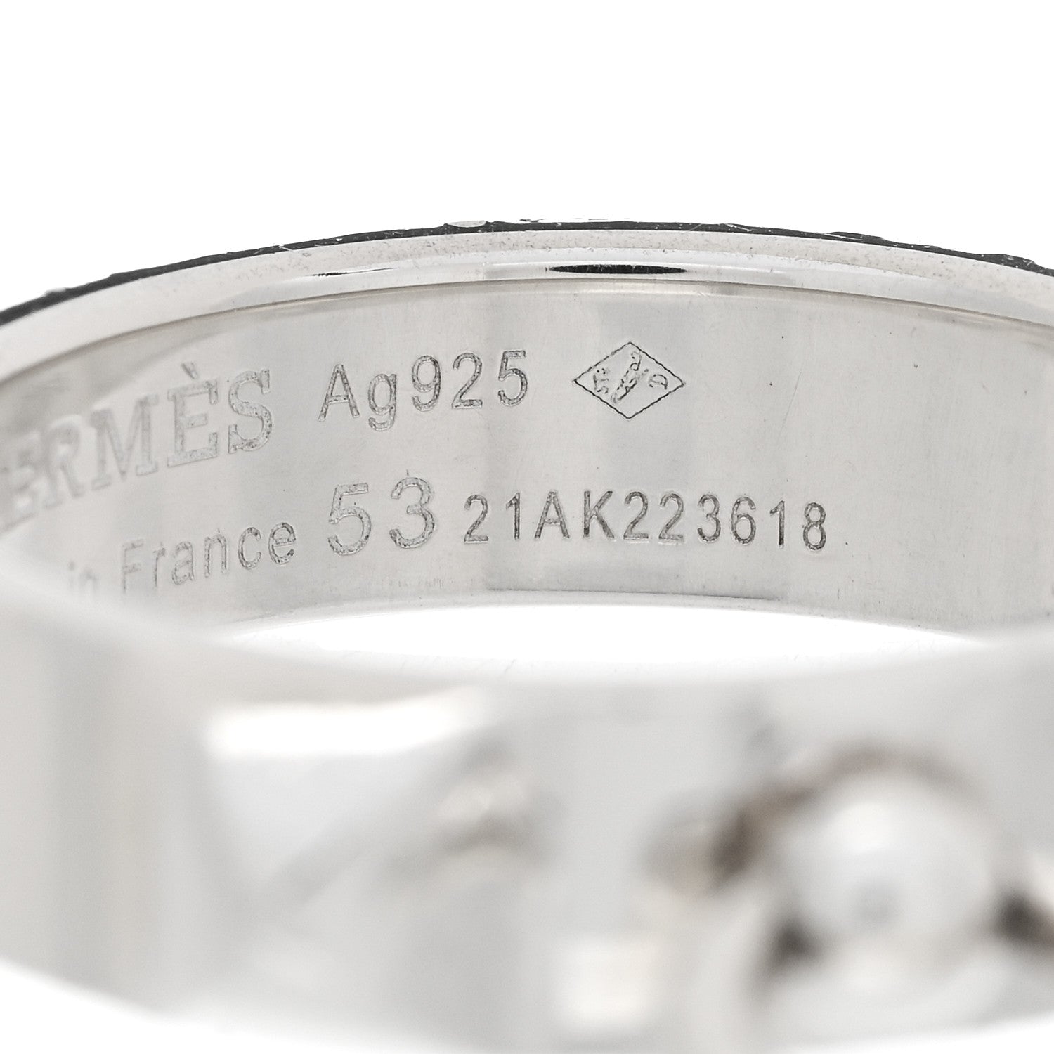 Hermes Sterling Silver PM Collier De Chien Ring 53 6.5 5 of 6