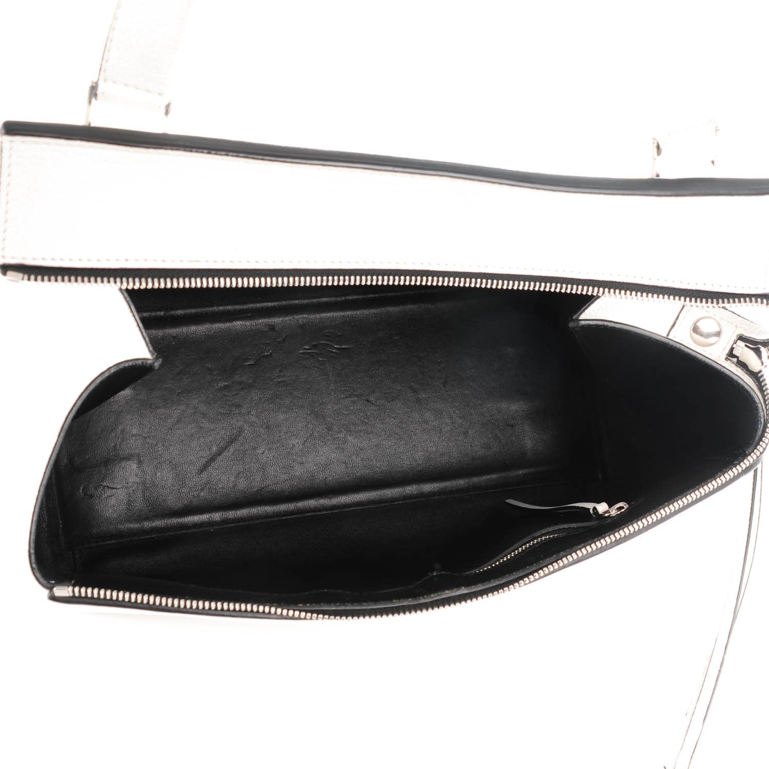 Celine Grained Calfskin Medium Edge Shoulder Bag White 5 of 10